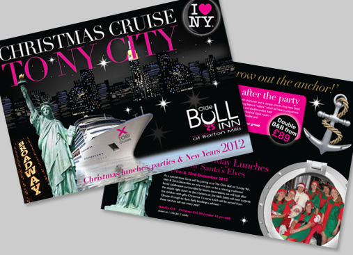 Old Bull Christmas Parties Brochure design